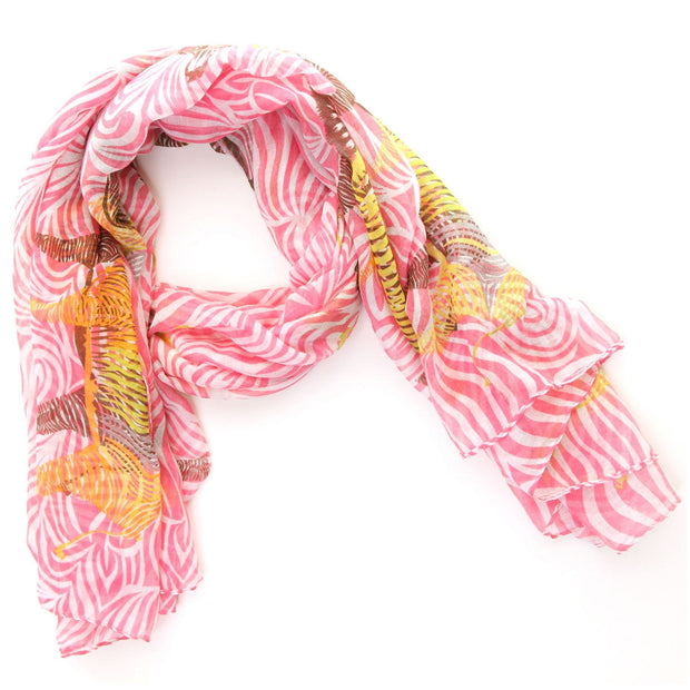 Lightweight Zebra Print Scarf Shawl Wrap - Pink