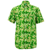 Regular Fit Short Sleeve Shirt - Green Ripple