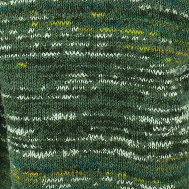 Chunky Wool Space Dye Knit Jumper - Fern Green