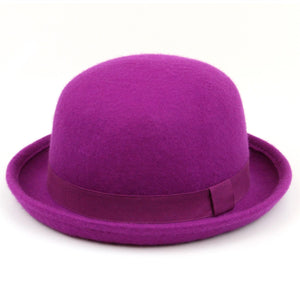 Derby-Mütze aus Wollfilz – Pink