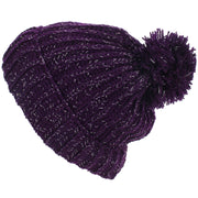Tinsel Bobble Beanie Hat - Purple