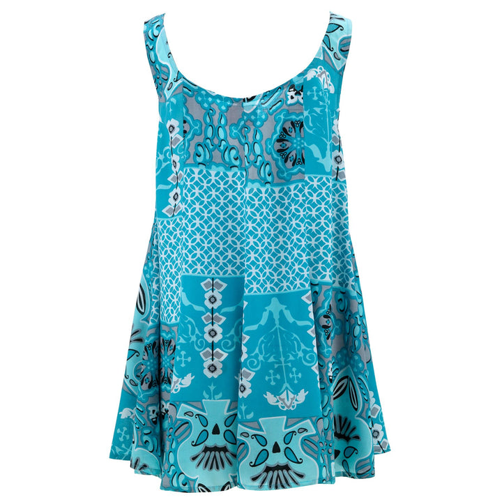 Floaty Dolly Dress - Blue Palmette