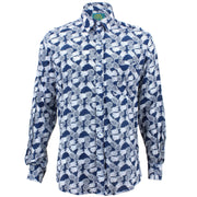 Tailored Fit Long Sleeve Shirt - Pineapples on Blue