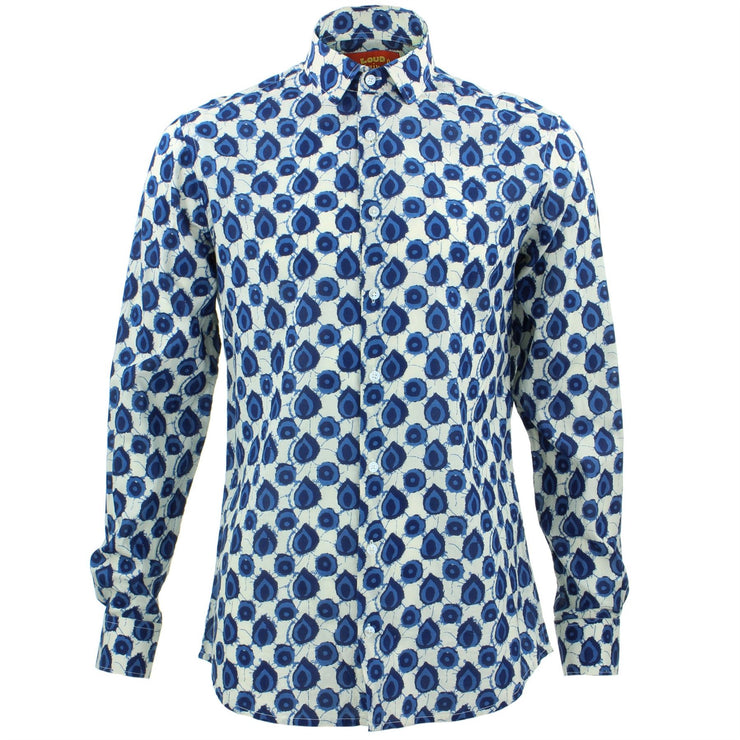 Tailored Fit Long Sleeve Shirt - Blue Figs