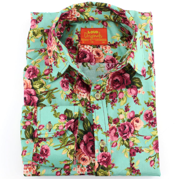 Tailored Fit Long Sleeve Shirt - Roses