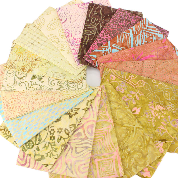 Fat Quarter - 20 Pieces of 19" x 20" Cotton Batik