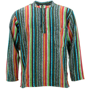 Grandad-Hemd aus gebürsteter Baumwolle – mexikanischer Diamant
