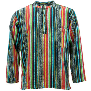 Chemise grand-père en coton brossé - diamant mexicain