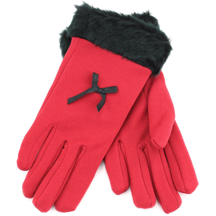 Fur Cuffs Gloves - Red