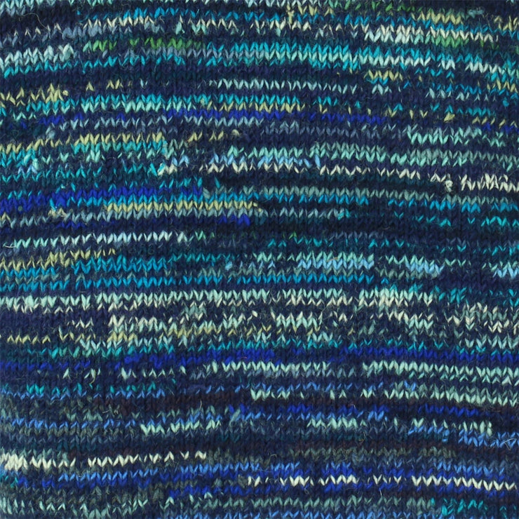 Chunky Wool Space Dye Knit Jumper - Navy