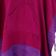 Soft Vegan Wool Hooded Tibet Poncho - Plum Purple