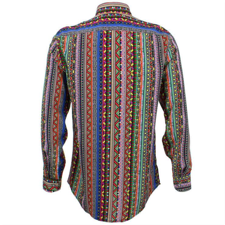 Slim Fit Long Sleeve Shirt - Aztec Stripes