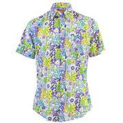 Tailored Fit Short Sleeve Shirt - Colourful Cartoon Floral