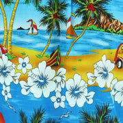 Short Sleeve Hawaiian Shirt - Sunset Camper - Blue