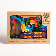 Handmade Wooden Jigsaw Puzzle - Alphabet Digger