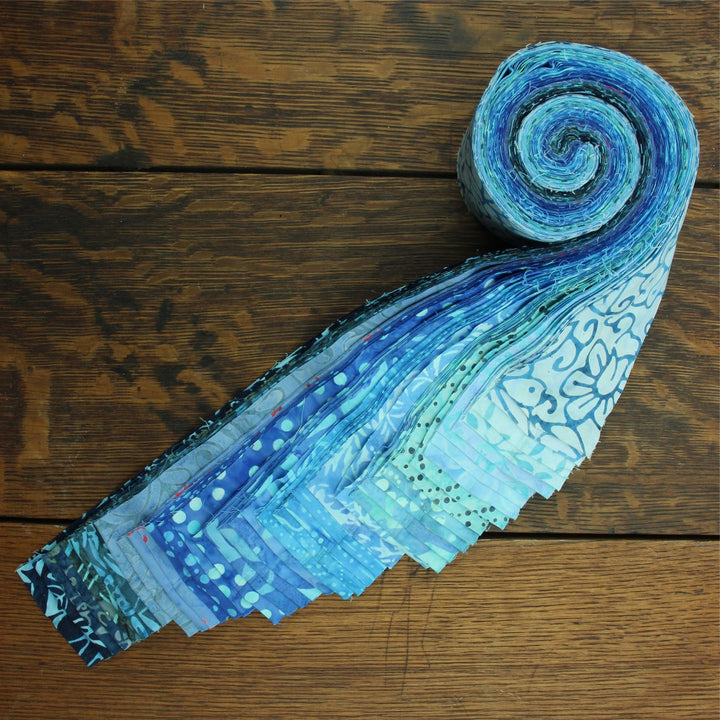 Jelly Roll - 40 Strips of 2.5" x 37" Cotton Batik