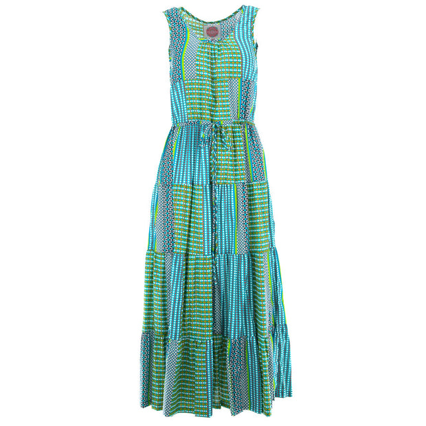 Waisted Maxi Dress - Geo Heaven