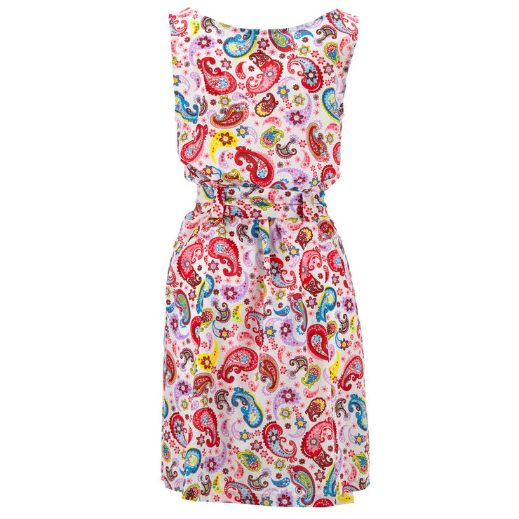 Belted Dress - Vibrant Paisley