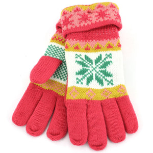 Departure Snowflake 2-Tone-Handschuhe – Koralle