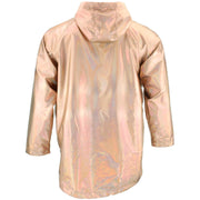 Waterproof Hooded Shiny Jacket - Rose Gold