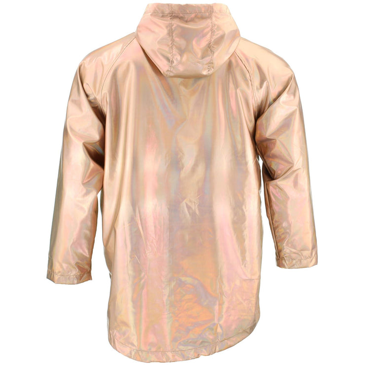 Waterproof Hooded Shiny Jacket - Rose Gold