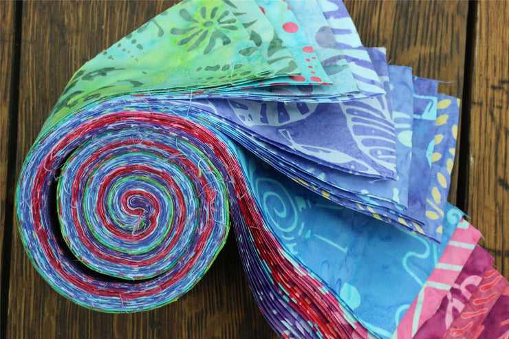 Jelly Roll - 20 Strips of 2.5" x 37" Cotton Batik