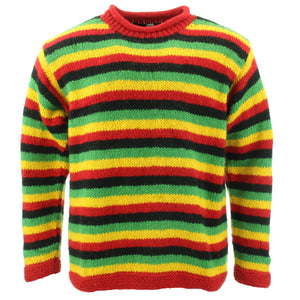 Grobstrickpullover aus Wolle – Streifen-Rasta