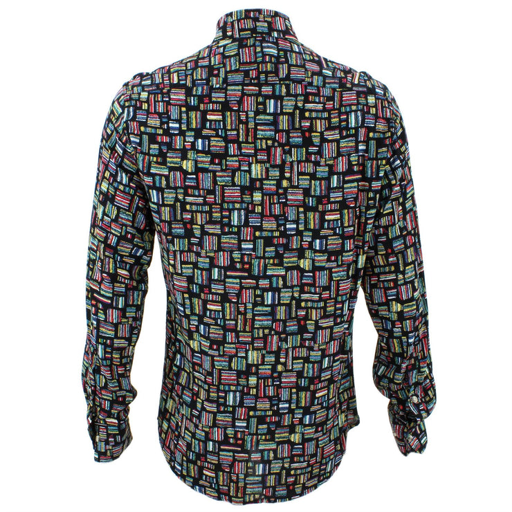 Tailored Fit Long Sleeve Shirt - Multi-coloured Abstract Blocks
