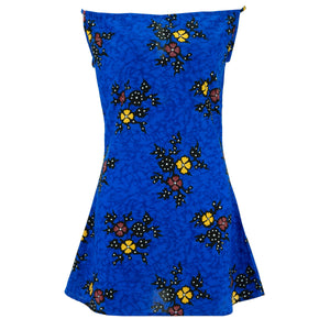 Modern Mini Dress - Blue Damask