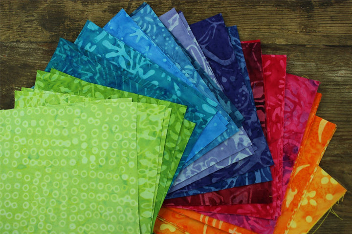 Charm Pack - 40 x 5" Squares of Cotton Batik