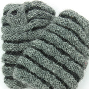 Wool Knit Arm Warmer - Ruched - Grey