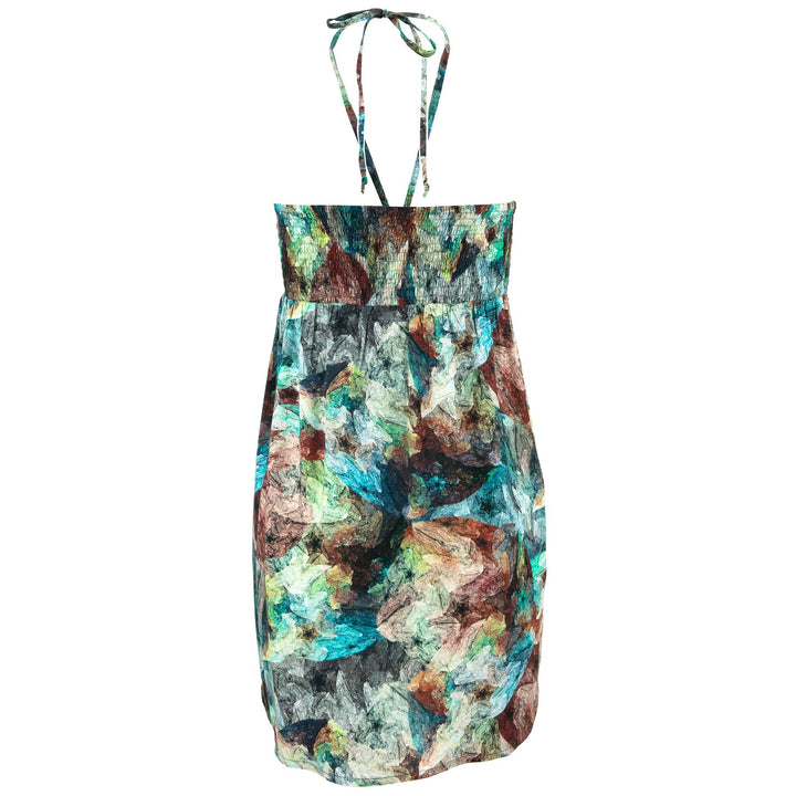 Halterneck Wrinkle Dress - Oil painting