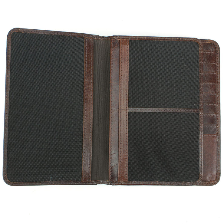 Real Leather Passport Wallet - Brown