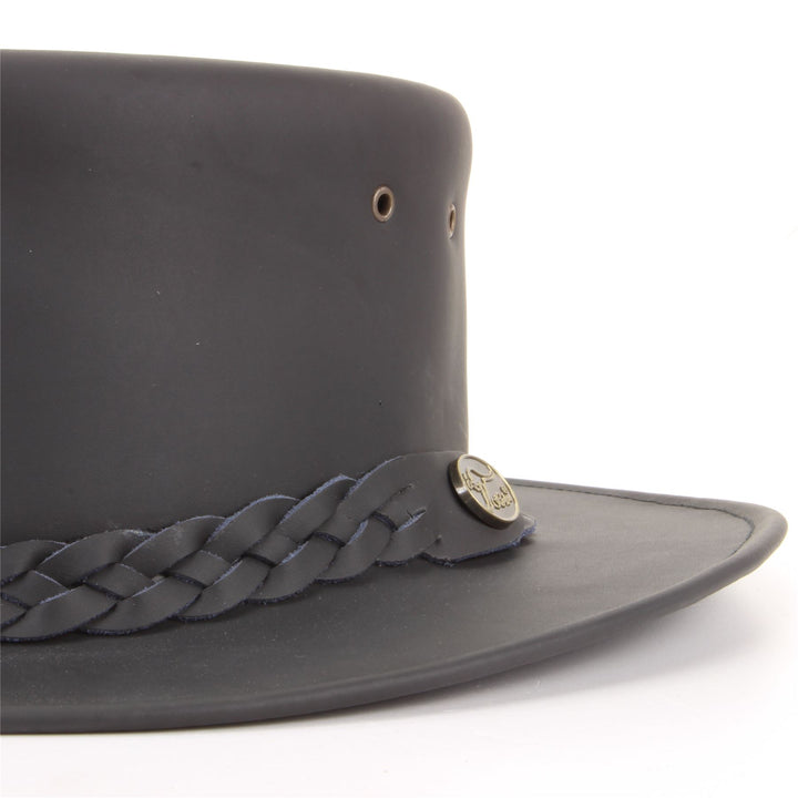 Genuine Leather Australian Cowboy Bush Hat - Black