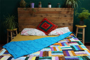 Handmade Quilted Patchwork Batik Printed Bedspread
