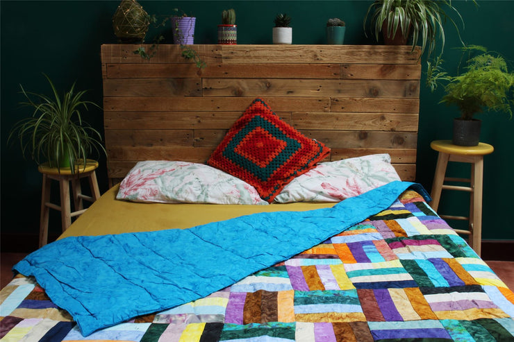 Handmade Quilted Patchwork Batik Printed Bedspread
