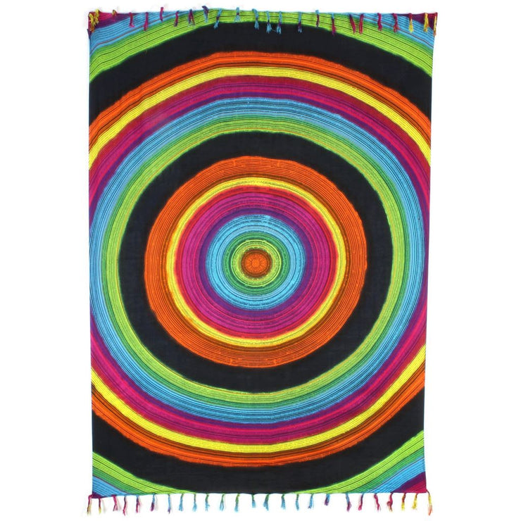 Circles Print Viscose Rayon Sarong - Multicoloured