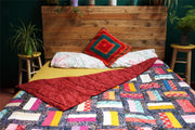 Handmade Quilted Patchwork Batik Printed Bedspread