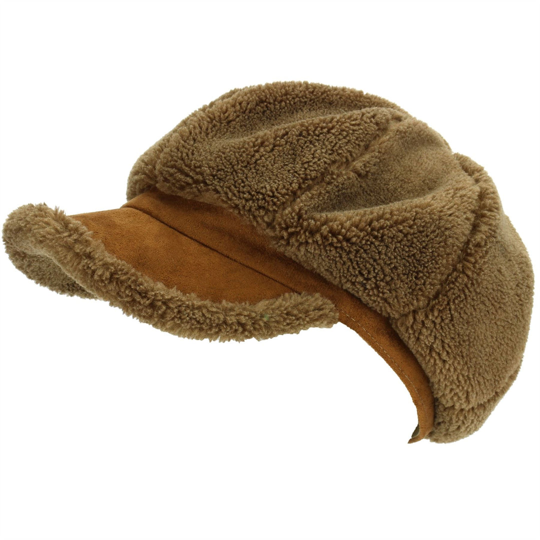 Macahel 8 Panel Vintage Peaked Cap - Brown