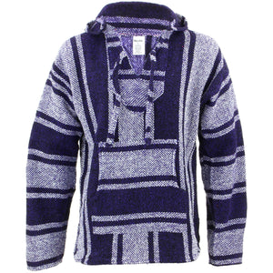 Mexican Baja Jerga Hoody - Purple & Natural