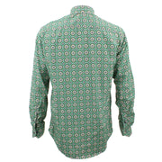 Tailored Fit Long Sleeve Shirt - Green Circle Print