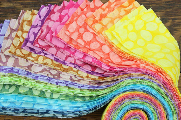 Jelly Roll - 40 Strips of 2.5" x 37" Cotton Batik