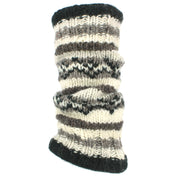 Chunky Wool Knit Leg Warmers - Grey