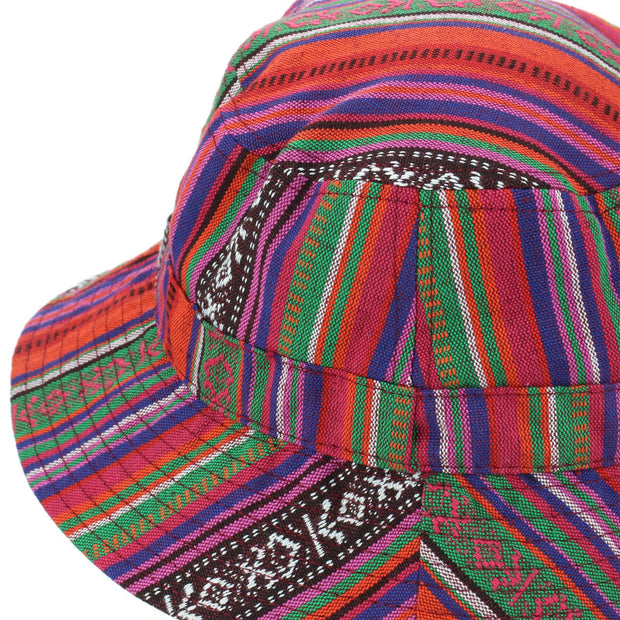 Aztec Print Bucket Hat - Red