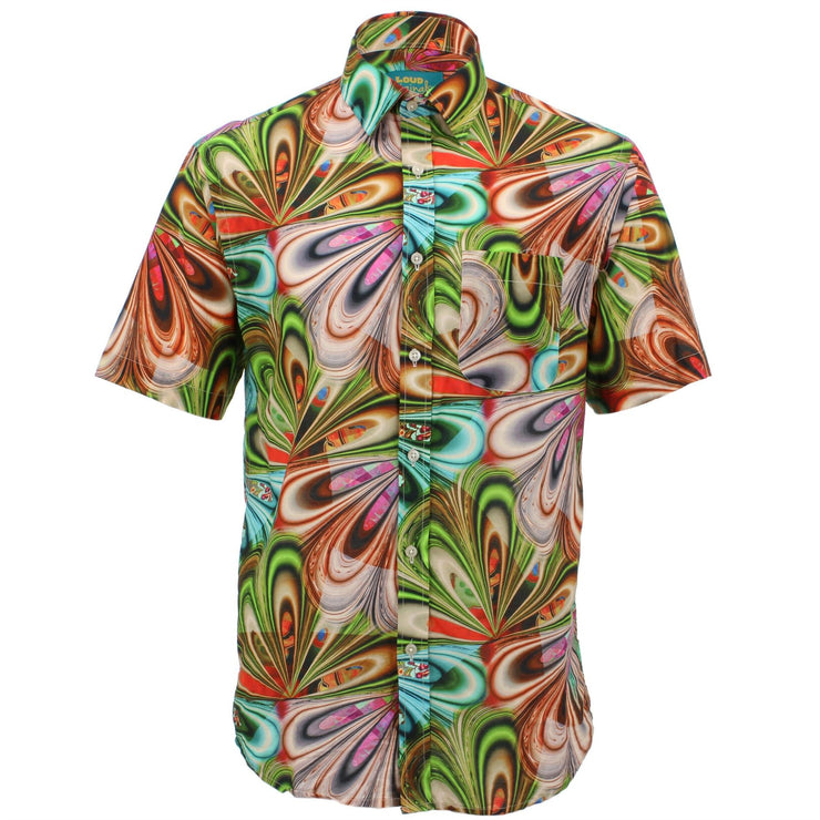 Regular Fit Short Sleeve Shirt - Psychedelic 70s Swirls