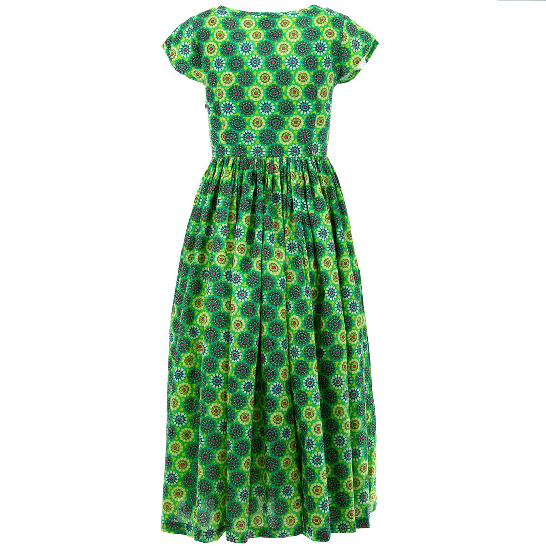 Tea Dress - Green Daisy Spray