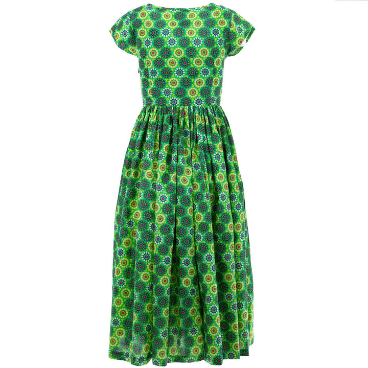 Tea Dress - Green Daisy Spray