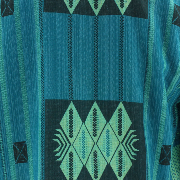 Heavy Cotton Naga Grandad Kurta Shirt - Blue