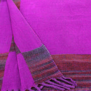 Tibetan Wool Blend Shawl Blanket - Plum with Maroon & Grey Reverse