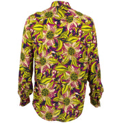 Regular Fit Long Sleeve Shirt - Green & Purple Psychedelic Floral